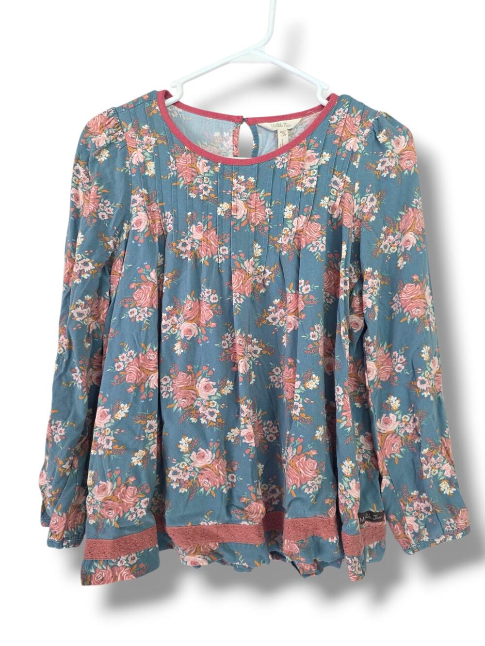 Matilda Jane Girls 16 Just Imagine Afina Floral Blue Tunic